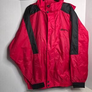 Outer Banks, Budweiser Embroidered Red Full Zip Coat W/ Hidden Hood, XXL Men's